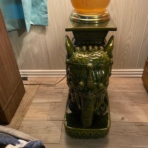 Green, ceramic elephant